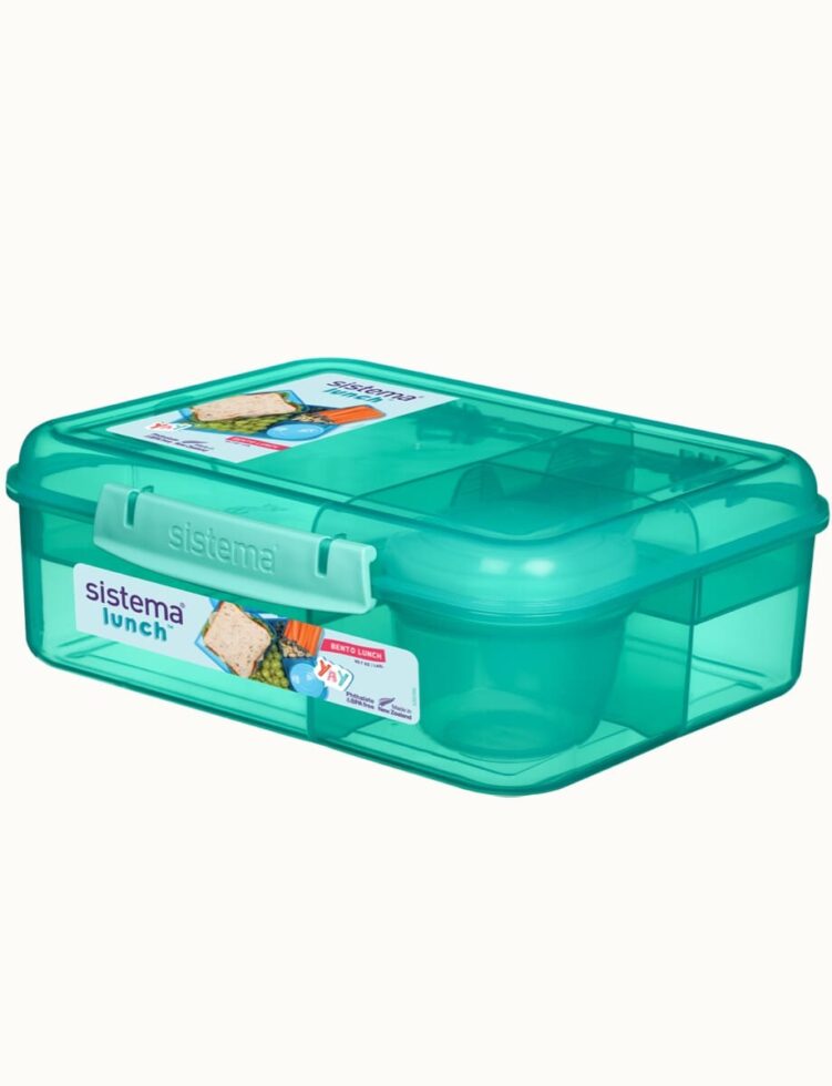 קופסת אוכל מחולקת 1.65 ליטר צבע טורקיז SISTEMA