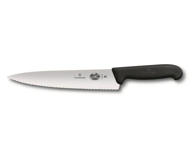 סכין שף ידית Fibrox,להב משונן 19 ס"מ תוצרת שוויץ-Victorinox