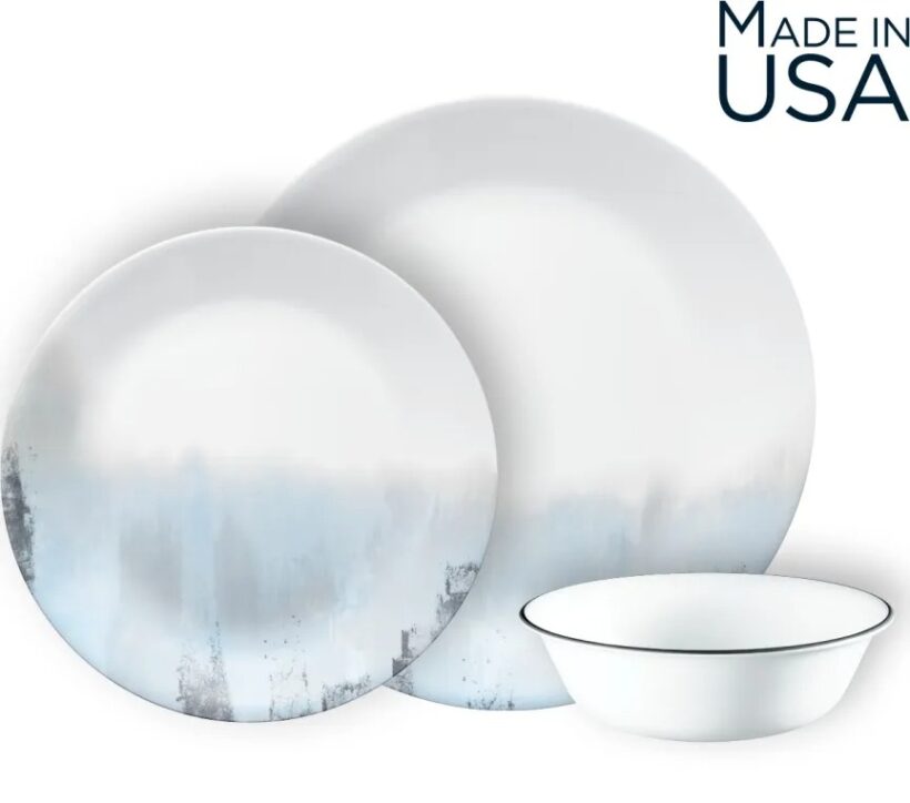 סט 18 חלקים, Tranquil Reflection מבית Corning Corelle תוצרת ארצות הברית