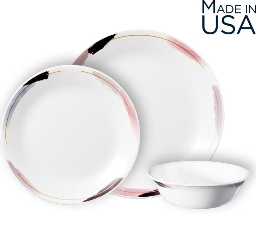 סט 18 חלקים, Chic Brush מבית Corning Corelle תוצרת ארצות הברית